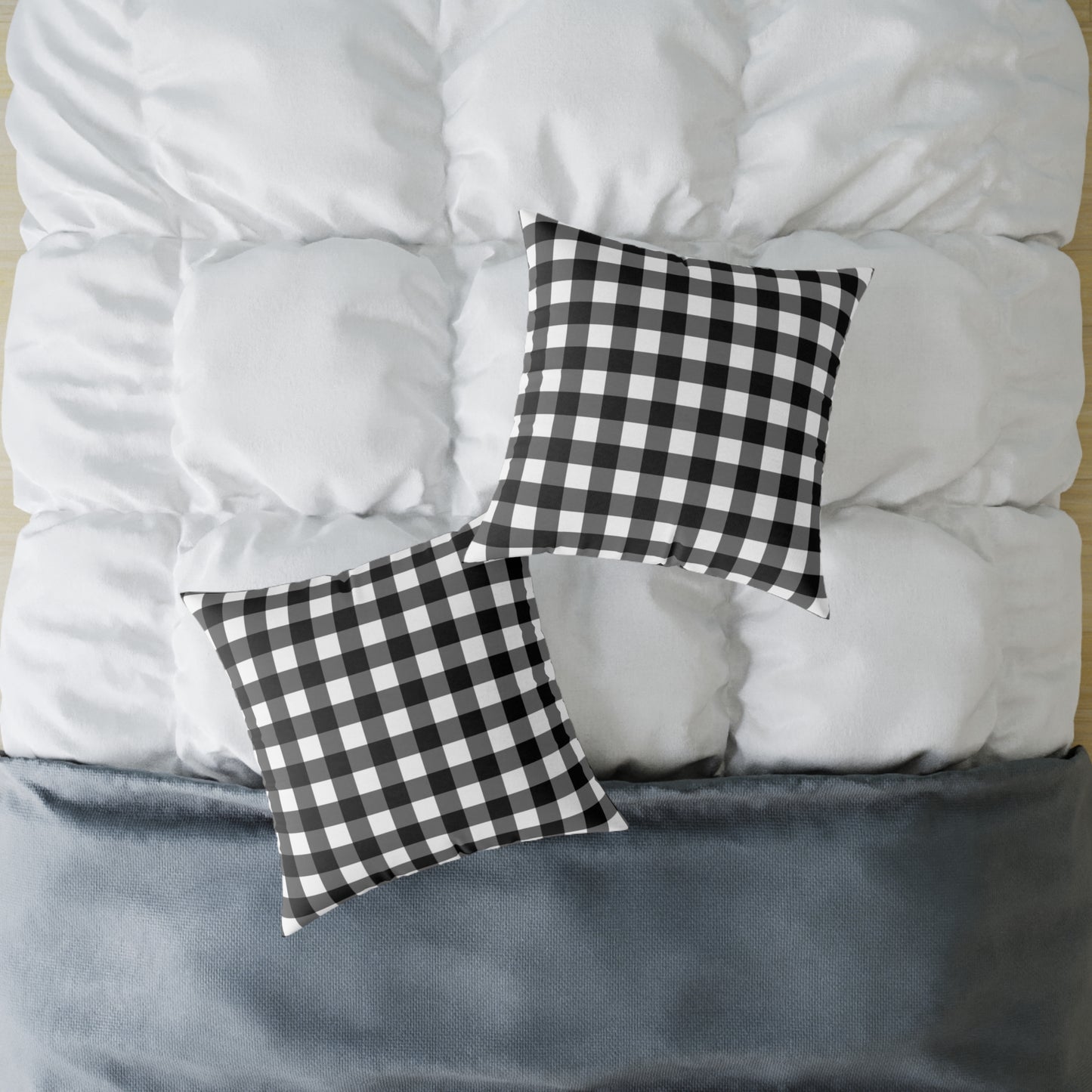 Stillwater Check Pillow – Black Gingham Neutral for Layered Home Styling Pairs beautifully with Joyful Gingham, Heirloom Plum, and all Peppermint Pickle signature prints.
