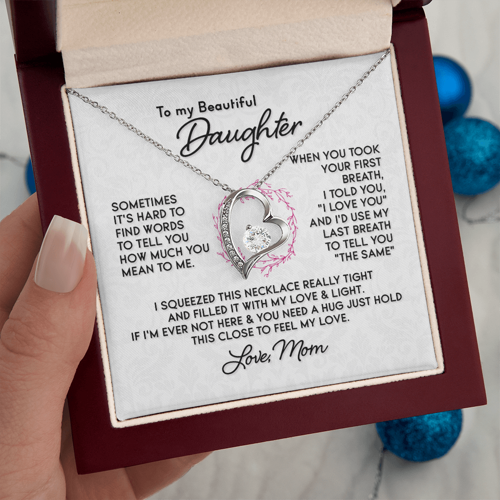Forever Love Necklace for My Daughter Love Mom