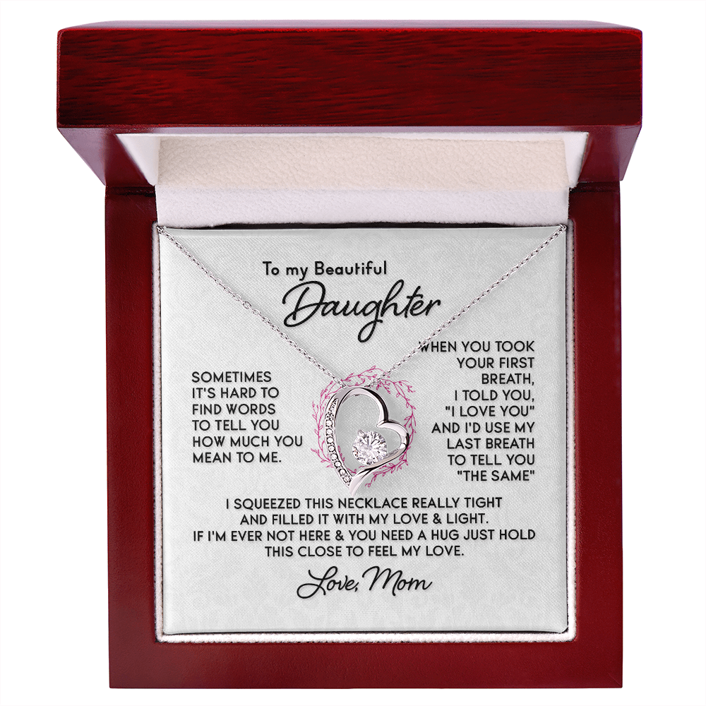 Forever Love Necklace for My Daughter Love Mom