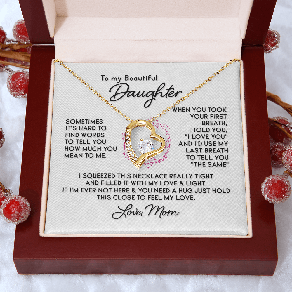 Forever Love Necklace for My Daughter Love Mom