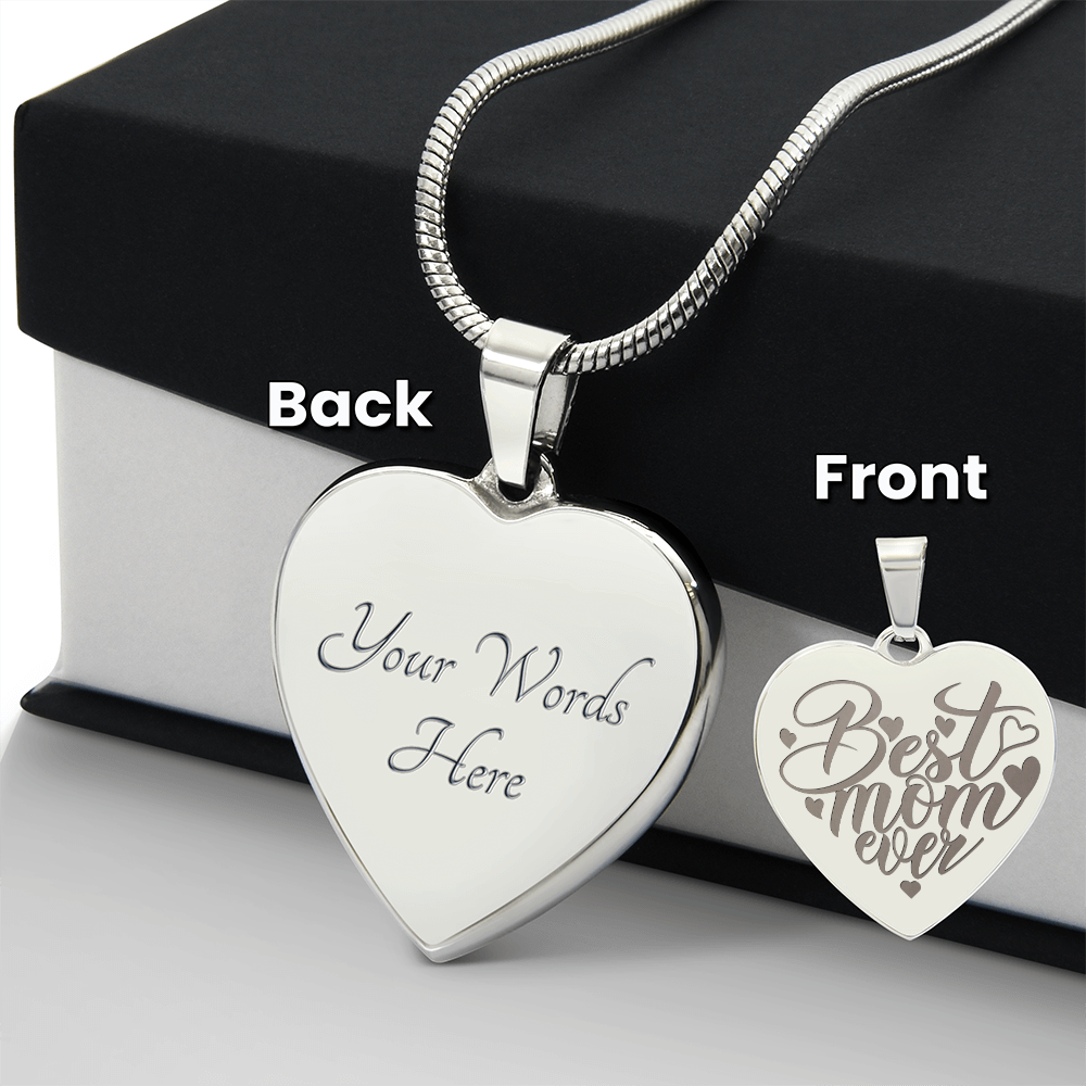 "Best Mom Ever" heart charm necklace