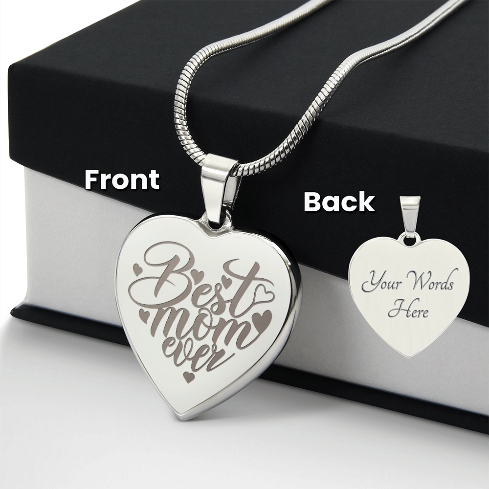 "Best Mom Ever" heart charm necklace
