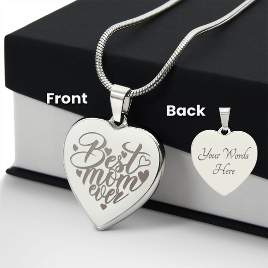 "Best Mom Ever" heart charm necklace