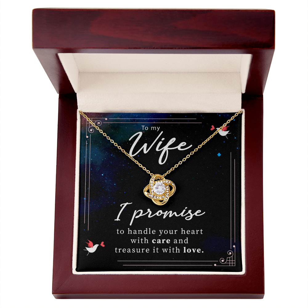 I promise to my wife,  Love knot Necklace