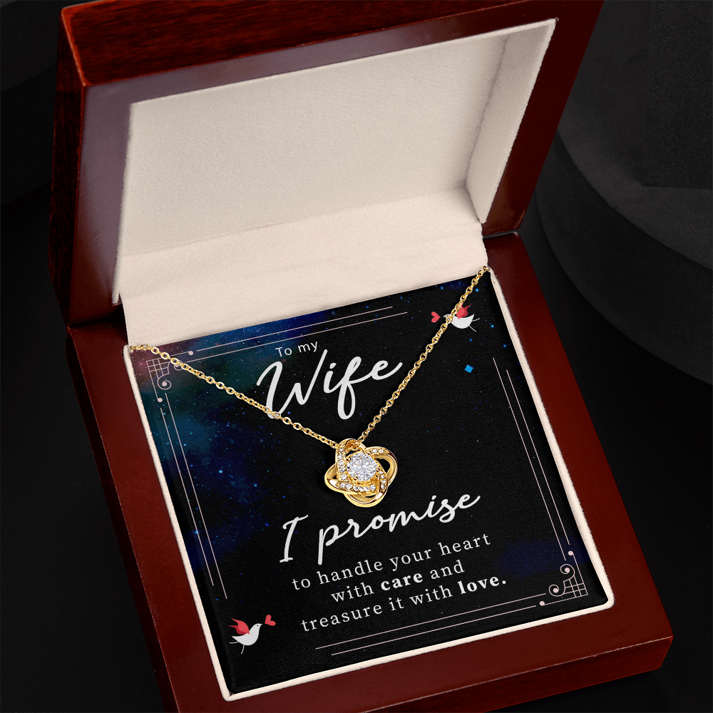 I promise to my wife,  Love knot Necklace
