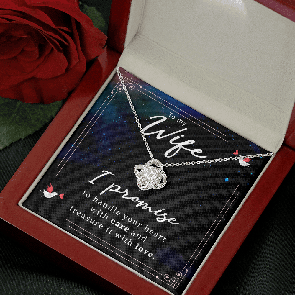 I promise to my wife,  Love knot Necklace