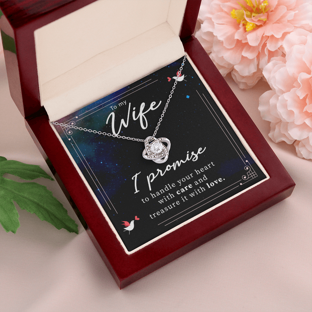 I promise to my wife,  Love knot Necklace