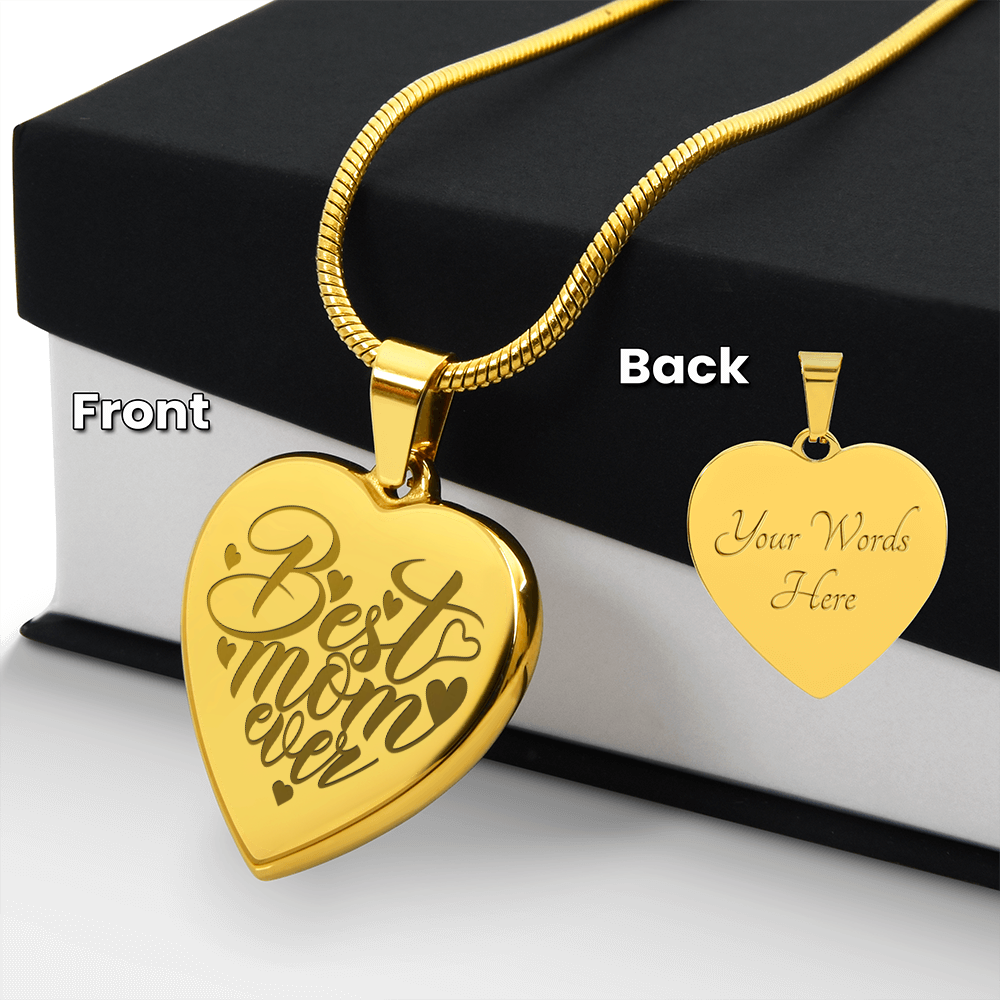 "Best Mom Ever" heart charm necklace