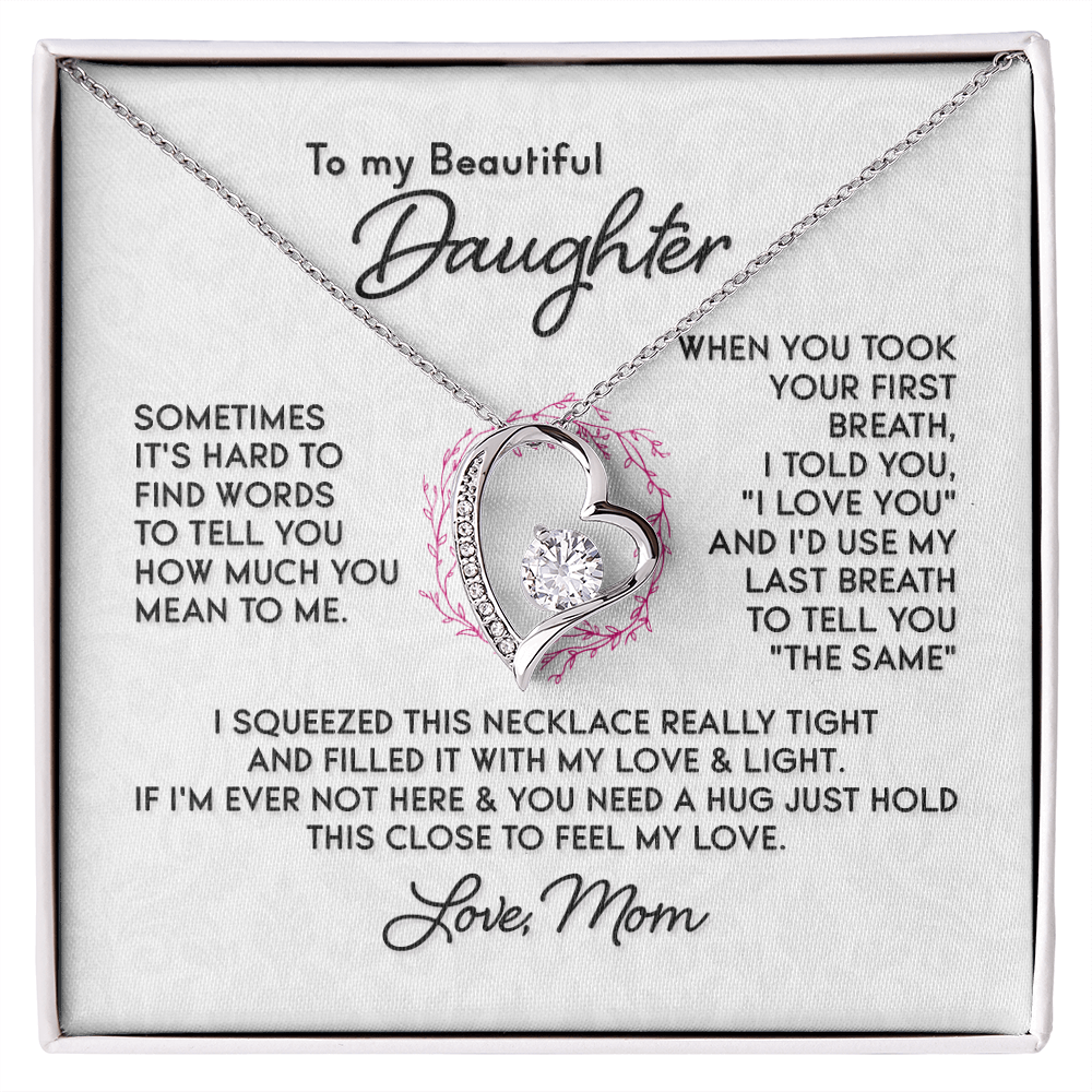 Forever Love Necklace for My Daughter Love Mom