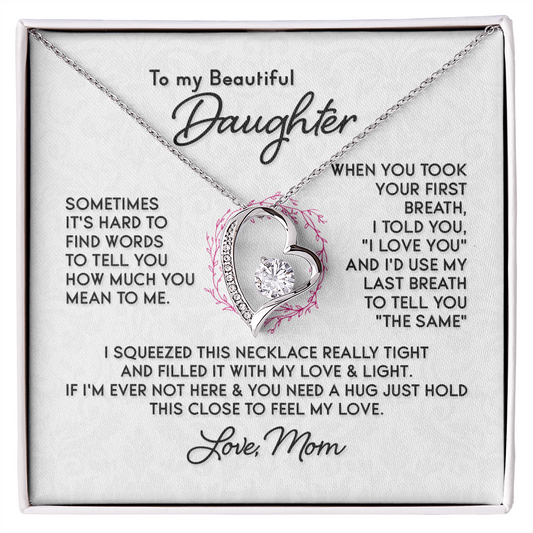 Forever Love Necklace for My Daughter Love Mom
