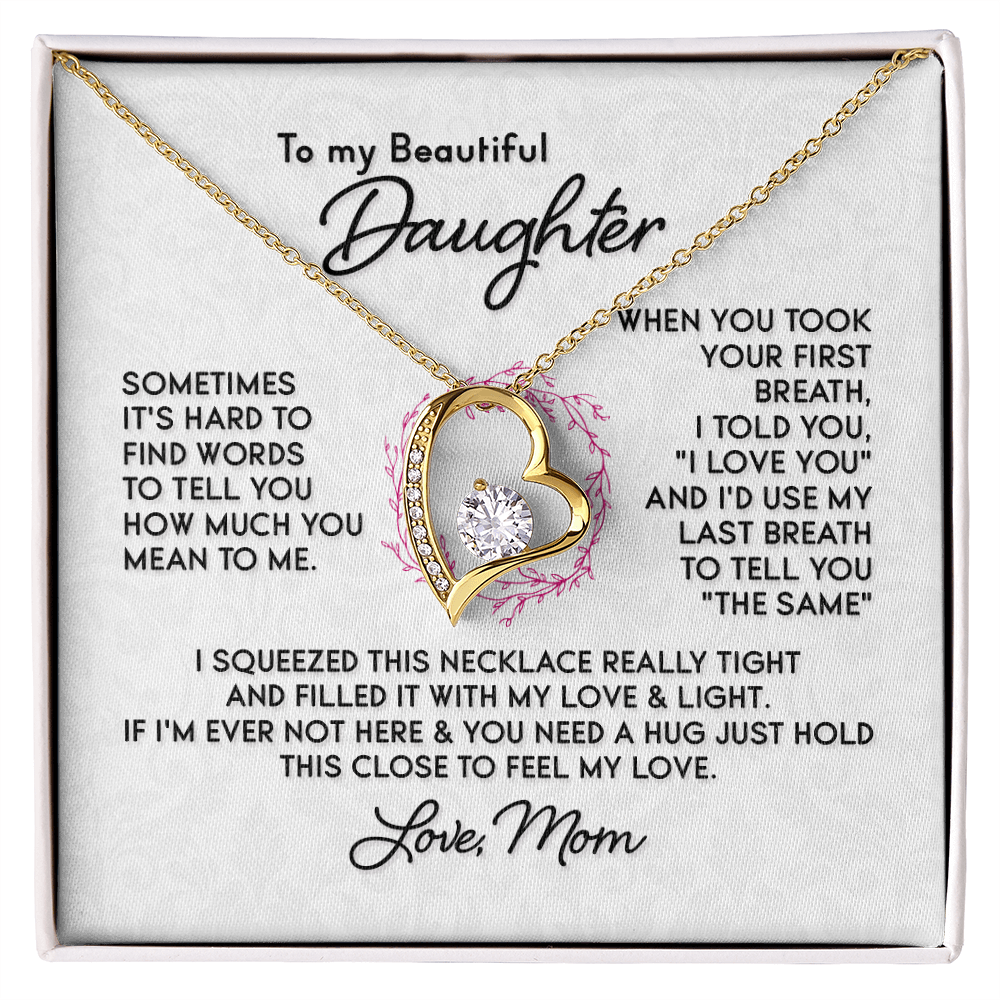 Forever Love Necklace for My Daughter Love Mom